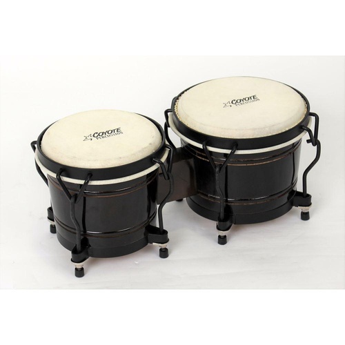 Coyote Latin Style Bongos - Black