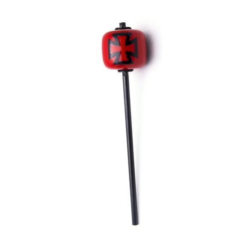 Danmar Red Hard Wood Kick Beater - Black Iron Cross, Black Shaft