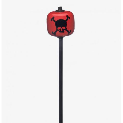 Danmar Red Hard Wood Kick Beater - Black Skull, Black Shaft