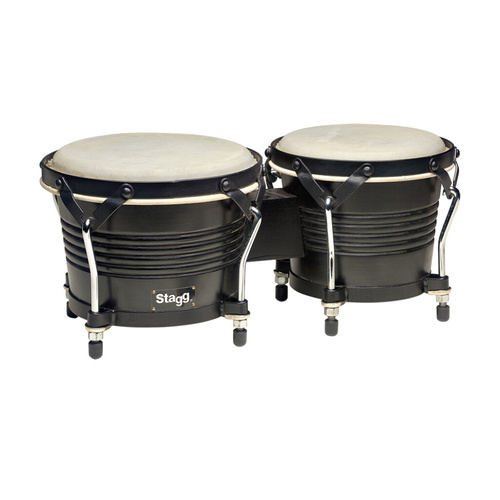 Stagg Wooden Bongos - Black Finish