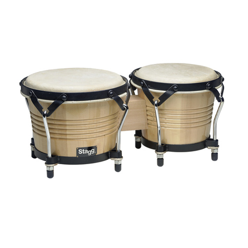 Stagg Wooden Bongos - Natural Finish