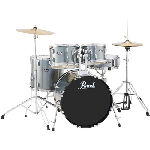 Pearl Road Show 20Inch 5-Pcs Fusion Drum Kit W/Hardware & Cymbals Charcoal Metallic