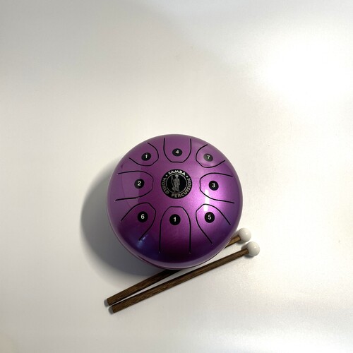 Kids Pack 8 Note Tongue Drum W/ Bag and Beaters - Purple
