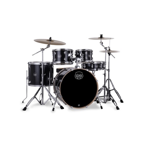 Mapex Venus 22" 5-Piece Drum Kit w/ Hardware and Cymbals - Black Galaxy Sparkle 